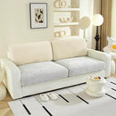 Large Backrest Cushion Covers Super Stretch for 2 Couch Back Cushions, Featuring Chenille Yarn (Softer Version, 2PC, Beige) by CozyNest Decor