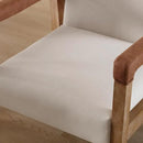 Mid Century Modern Dining Chairs Set of 6 Linen Fabric Upholstered Living Room Side Chair, Kitchen Arm Chair with Solid Wood Legs for Home Kitchen & Restaurant, Linen White by CozyNest Decor