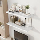 36" Floating Shelves for Wall, 12" Deep Slim White Floating Shelves, Wall-Mounted Shelves for Bedroom, Living Room, Kitchen, Bathroom - Set of 2 by CozyNest Decor
