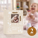Lanpn Baby Photo Album 4x6 100 Pockets 2 Packs, Mini Linen DIY Window Photo Book Newborn Bebe Album Memory Book Sets, Holds 100 Top Loader Vertical Pictures Gift for Kids Boy Girl Baby Shower, Beige by TinyTreasures Baby Boutique