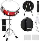 Snare Drum Set, 14" x 5.5" Marching Snare Drum with Stand & Storage Padded Bag + Silent Mute Pad + Drums Sticks + Drumstick Holder + Drums Key + Damper Gels for Adults Kids Beginners (Red) by TinyTreasures Baby Boutique