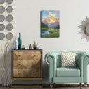 The mountain stream and lawn scenery under the sun is suitable for posting in the living room bedroom office landscape poster wall painting by CozyNest Decor
