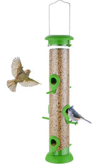 Bird Feeder Premium Hard Plastic for Wild Bird Feeders for Outdoors, Tube Bird Feeders for Outdoors Hanging,14 Inch 6 Port Lawn,Pack of 1 by CozyNest Decor
