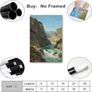 Natural mountain stream scenery poster suitable for bedroom beautiful blue sky flowing river scenery suitable for living room dormitory office by CozyNest Decor