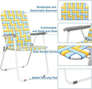 VINGLI Patio Lawn Webbed Folding Chairs Set of 4, Outdoor Beach Chair Portable Dining Chair for Outdoor Yard, Garden (Yellow, Classic) by GreenHaven Gardens