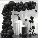 140pcs Balloon Arch Kit, Black Balloons of Different Sizes Pack of 18 12 10 5 Inch Party Balloon Kit for Birthday Party or Balloon Arch as Graduation Wedding Baby Shower Anniversary Party by TinyTreasures Baby Boutique
