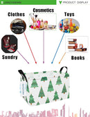 LANGYASHAN Rectangular Storage Bin Collapse Canvas Fabric Cartoon Storage Basket with Handles for Organizing Home Kitchen Boys and Girls Toys Office Closet Shelf Baskets (Rec christmas tree) by TinyTreasures Baby Boutique
