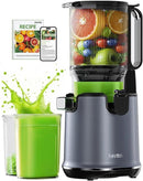 Juicer Machines,Aeitto Cold Press Juicer with 5.3“ Extra Large Feed Chute for Whole Fruits & Vegetables, Slow Masticating Juice Extractor, Self Feeding, Easy to Clean, High Juice Yield, Grey by CozyNest Decor