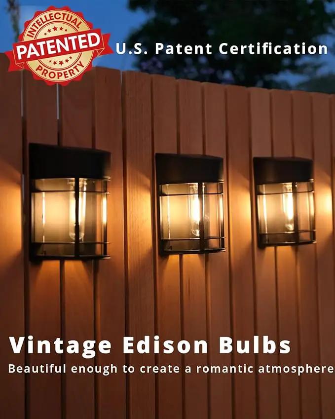 Solar Fence Lights, 8 Pack Deck Light Waterproof Solar Outdoor Lights for Garden Fence Post Backyard Decor, Brown, photo 2 of 8