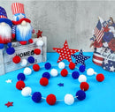 TBD Decor 3pk 4th of July Decorations Patriotic Red White Blue Pom Pom Garland 20FT 4cm Large Felt Ball Garland for Independence Day,Party Home Supplies Decorations by CozyNest Decor