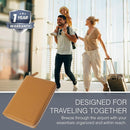 Full Grain Leather Family Passport Holder for 2-4 Passports - RFID Passport Holder and Travel Document Organizer - Large Leather Travel Wallet for Couples and Families - Camel by TinyTreasures Baby Boutique