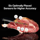Sync Gold Wireless WiFi Meat Thermometer, 2 Slim Probes, 6 Sensors, 10x Stronger Signal, ±0.5℉ Accuracy, Smart Base Direct Setup, Reliable Reading Through Kamado Grill, BBQ, Oven, Smoker, Air Fryer by CozyNest Decor