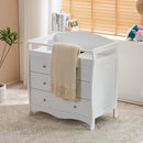 3-Drawer Changing Table, Safety Rails & Strap, Infant Diaper Changing Station with Drawers, Baby Diaper Changing Table Dresser for Nursery, Easy Assembly (White) by TinyTreasures Baby Boutique