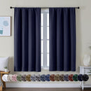 Simplebrand Ava Navy Blue Short Blackout Curtains for Bedroom 54 Inches Long 2 Panels Set, Solid Thermal Insulated, Energy Saving Window Treatment Curtains Blackout Drapes, W40 x L54 Inch, Navy Blue by TinyTreasures Baby Boutique