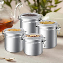 ENLOY 4-Piece Stainless Steel Airtight Food Storage Canister Set with Clear Lid, Containers Sets for Kitchen Counter for Sugar, Flour, Tea, Candy, Cookie, Spice, 28/32/38/65 oz by CozyNest Decor