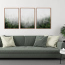 HPINUB Misty Green Forest Framed Canvas Wall Art Set, Nature Scenery Modern Wall Decor, Foggy Mountain Wall Painting, Woodland Landscape Nursery Art Print for Living Room, Bedroom, Office - 16"x24"x3 by CozyNest Decor