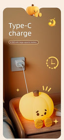 ATSUI Pumpkin Night Light, Halloween LED Squishy Novelty Lamp, Food Grade Silicone, Dimmable, Rechargeable Breastfeeding Nursery Nightlight for Desk Decor, Funny Gifts Stuff for Kids Women Boys Girls by TinyTreasures Baby Boutique