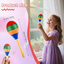 2 Pcs Maracas Hand Percussion Rattles, PLULON Colorful Wooden Maracas Rumba Shakers Rattle Latin Musical Instrument for Kids Adults Game Playing, Mexican Fiesta Cinco De Mayo Party Favors Supplies by TinyTreasures Baby Boutique