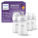 Philips Avent Natural Baby Bottles with Natural Response Nipples (Medium Flow, Flow 3), 9oz, 4-Pack, SCY903/04 by TinyTreasures Baby Boutique