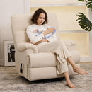 Large Glider Rocker Recliner,Beige Swivel Rocking Recliner Chair,Reclining Sofa Rocking Chair Nursery,23 Inches Deep Seat & 27 inches High Back,for Living Room, Bed Room‎ (Beige) by TinyTreasures Baby Boutique