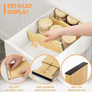 BAMEOS 4" High Bamboo Drawer Dividers - Adjustable Small Drawer Organizer - Kitchen, Dresser, Bathroom, Bedroom & Office - 4-pack by CozyNest Decor