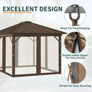 Replacement Gazebo Mosquito Netting 10' x 12',Universal Netting for Canopy Tent,4-Panel with Zipper for Outdoor Patio,Backyard (Mosquito Net Only,Brown) by GreenHaven Gardens