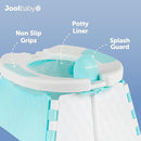 Jool Baby Portable Potty Training Chair with Travel Bag and 30 Liners, Foldable, Indoor/Outdoor Use, Camping (Aqua) by TinyTreasures Baby Boutique