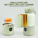 Portable Bottle Warmer for Travel,Formula Container to Go 12.8oz Baby Bottle Warmer with 2-Min Fast Heating,Milk Warmer for Baby Travel Essential with Long Time Keep Warm Function by TinyTreasures Baby Boutique
