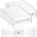 Vtopmart 18 Pack Drawer Dividers for Clothes, 4" High 10.2"-16.6" Adjustable Expandable Dresser Drawer Organizer, Clear Plastic Separators for Dresser, Baby Clothing, Underwear, Cosmetic, Toiletries by TinyTreasures Baby Boutique