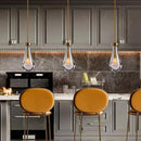 Raindrop Pendant Lights 2 Pack, Pendant Lights for Kitchen Island, Brass Rod Dining Room Light Fixture, Raindrop Chandelier, Pendant Lights for Living Room Hallway, Including Bulb by CozyNest Decor