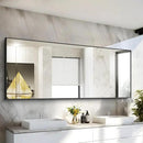 30x72inch Bathroom Mirror, Black Rectangle Mirror with Thin Frame, Large Rectangular Wall Mirror for Bathroom, Living Roomm, Hair Salon, Big Farmehouse Mirror Hang Horizontal/Vertical by CozyNest Decor