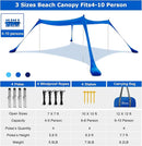 COMMOUDS Beach Tent Sun Shelter - UPF50+ Pop Up Beach Canopy with Sandbags & Sand Shovel & Windproof Poles, Portable Sun Shade for Beach, Camping, Picnics, Backyard by TinyTreasures Baby Boutique