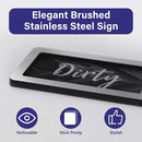 Dishwasher Clean Dirty Sign-Dishwasher Magnet Stainless Steel Clean Dirty Sign for Kitchen Organization Farmhouse Dishwasher Slide Indicator, Optional Adhesive Stickers by TinyTreasures Baby Boutique