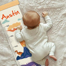 Personalized Name Growth Chart Wall Decor for Kids – Canvas Removable Height Chart Measuring Ruler 59" x 7.9" (Dinosaurs) by TinyTreasures Baby Boutique