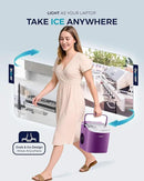EUHOMY Countertop Ice Maker Machine with Handle, 26lbs Per Day, 9 Ice Cubes Ready in 6 Mins, Auto-Cleaning Portable Ice Maker with Basket and Scoop, for Home/Kitchen/Camping/RV (Purple) by CozyNest Decor