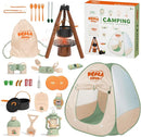 Kids Camping Set – an Indoor/Outdoor Pretend Play Adventure kit Featuring a Tent, Oil lamp, Stove, and More. Perfect for Ages 3+ by TinyTreasures Baby Boutique