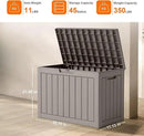 45 Gallon Resin Deck Box, Lockable Patio Outdoor Storage Box for Furniture, Garden Tools and Tools Storage, Waterproof Outside Storage Boxes - Grey by CozyNest Decor