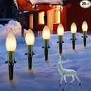 Christmas Pathway String Lights Outdoor - 25.7 Ft. C9 20 Clear Lights with 20 Stakes Connectable Waterproof for Indoor Xmas Party Holiday Commercial Decoration, Warm White by GreenHaven Gardens