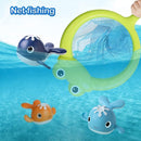 Magnet Fishing Game Bath Baby Toy for 1-3 4-8 Year Old Toddler Boys Girls,Gifts for Kid,Baby Bathtub Water Shower Pool Toys 18 Months+,4 Swimming Wind-up Whale&1 Fishing Pole&1 Net by TinyTreasures Baby Boutique