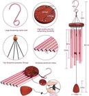 Large Aluminium Wind Chimes Outside, Soothing Melodic Memorial Sympathy Wind Chime, Suitable Outdoor Garden Decor, Gift for Mom Women Neighbors (Pink Wind Chimes-36) by CozyNest Decor