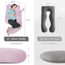 MOON PARK Pregnancy Pillows for Sleeping - U Shaped Full Body Maternity Pillow with Removable Cover - Support for Back, Legs, Belly, HIPS - 57 Inch - Purple - Cooling Cover by TinyTreasures Baby Boutique
