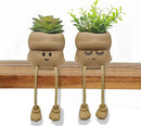 2Pcs Smiley Face Succulent Artificial Plants Planters - Cute Plant Pot Home Decor, Small Faux Plants Planter Indoor for Bathroom/Office/Kitchen Window Sill Decor, Fake Plant Ideas Gifts for Women by GreenHaven Gardens