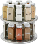 Juvale 2-Tier Lazy Susan Spice Rack Organizer for Cabinet - Stainless Steel Spice Carousel - Pantry & Kitchen Countertop Organizer (10.5 in) by CozyNest Decor