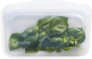 Stasher Premium Silicone Reusable Food Storage Snack Bag, Clear, Microwave, Sous Vide, Dishwasher, Oven and Freezer Safe, BPA Free, Leak-free, Eco-friendly, 12 Oz by TinyTreasures Baby Boutique