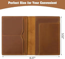 Jack&Chris Leather Passport Holder, Handmade Passport cover, Travel Wallet Cover Case for Men and Women, Leather Travel Documents Organizer Protector, Brown-Red, 2PC by TinyTreasures Baby Boutique