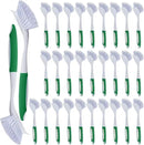 Hsei 30 Pcs Kitchen Scrub Dish Brush Bulk with 11 Inch Handle Cleaning Dish Scrubber with Stiff Bristles Washing Scrub Brushes for Housekeeping for Pots and Pans, Kitchen Sink (Green) by CozyNest Decor