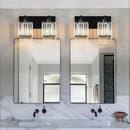 Modern Bathroom Vanity Light 2-Lights Plating Black Crystal Bathroom Wall Light Vanity Light Fixtures by CozyNest Decor