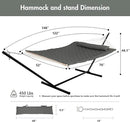 ANOW Outdoor Hammock with Stand 12FT, Heavy Duty Hammock with Steel Stand, Included Detachable Pillow and Pad, 450 LBS Weight Capacity, Gray by GreenHaven Gardens