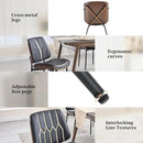 BV Mid Century Modern Dining Chairs Set of 4, Upholstered Pu Leather Armless Accent Chair with Walnut Bentwood Back, Retro Kitchen Chair for Dining Room, Living Room, Kitchen, Black by CozyNest Decor