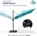PURPLE LEAF 8 Feet Patio Umbrella Outdoor Cantilever Square Umbrella Aluminum Offset Umbrella with 360-degree Rotation for Garden Deck Pool Patio, Turquoise Blue by GreenHaven Gardens